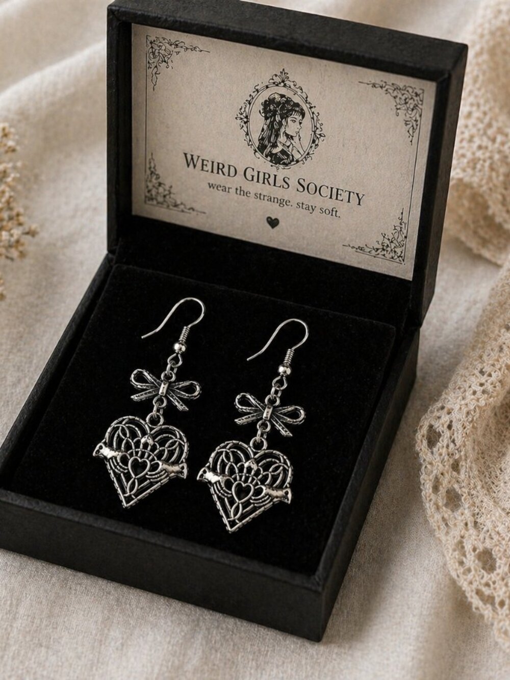 925 Sterling Hook Silver Heart Earrings Celtic Knot Dangle